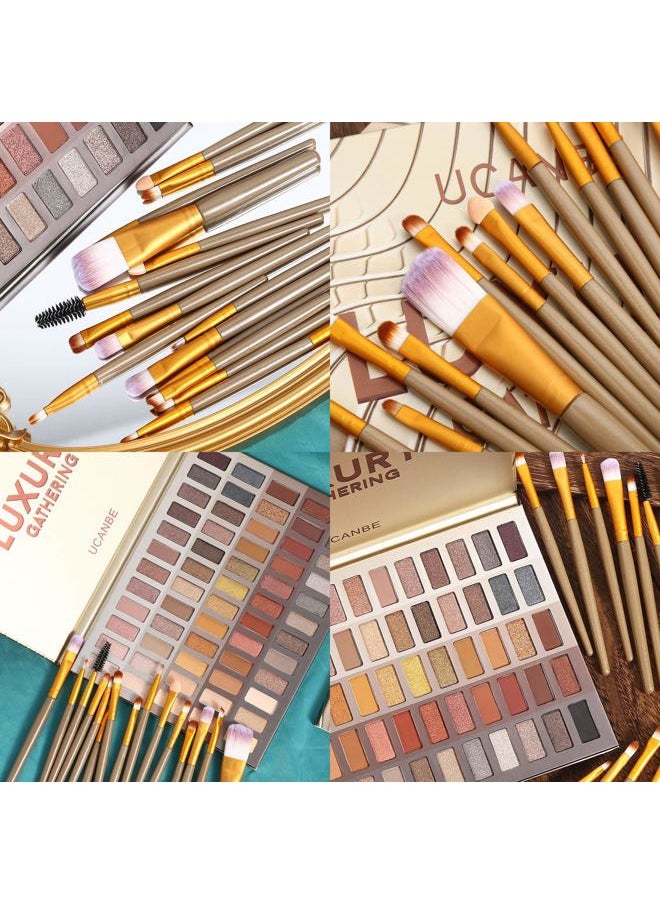 Luxury Gathering Neutral Eyeshadow Makeup Palette, Naked Shimmer Matte Metallic Glitter Subtle Eyes Shadow,High Pigmented Nudes Creamy Smokey Pallet Set