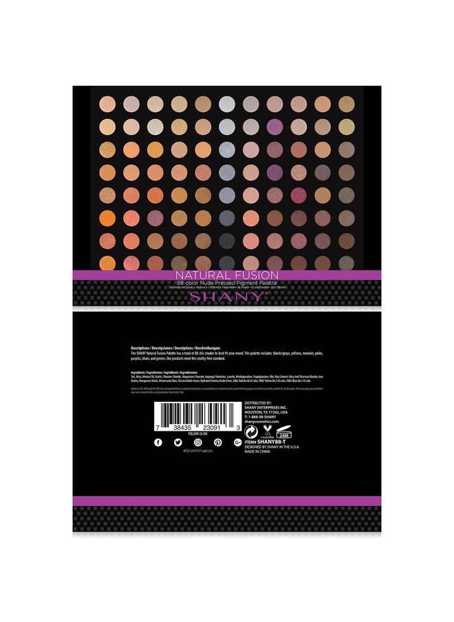 Natural Fusion Eyeshadow Makeup Palette - 88 Color Highly Pigmented Blendable Natural Color Matte Eye shadow Palette - Nude