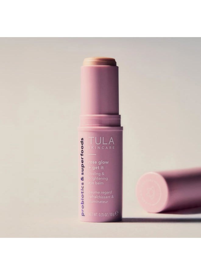 Skin Care Eye Balm Rose Glow - Dark Circle Treatment, Instantly Hydrate and Brighten Undereye Area, Portable and Perfect to Use On-the-go, 0.35 oz.