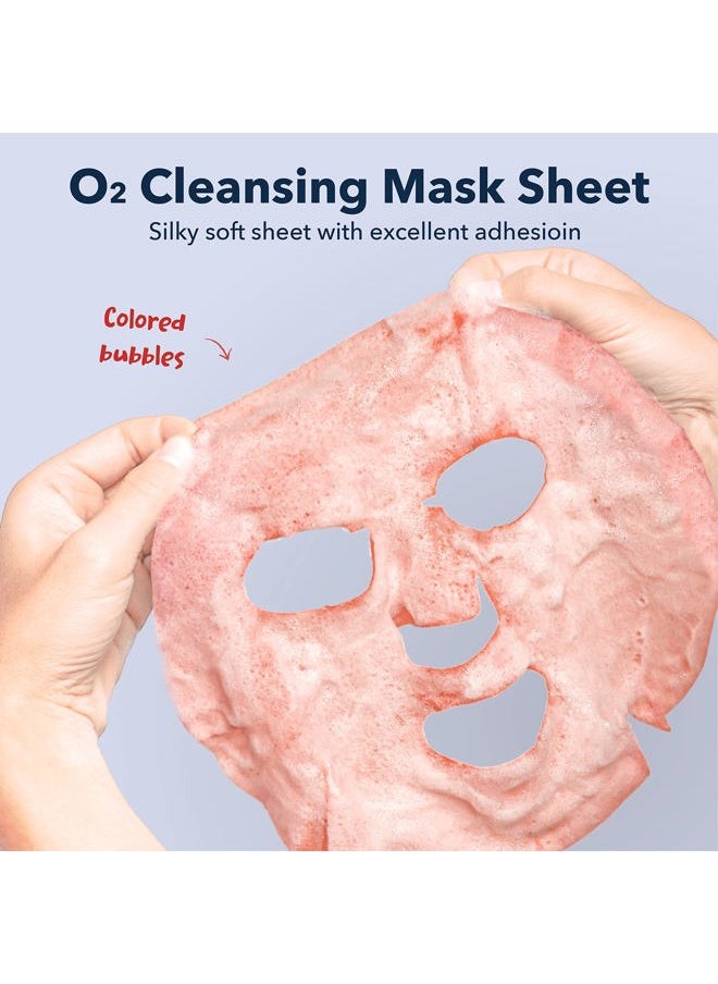 Deep Purifying Pink O2 Bubble Mask Peach (5 Pack) – Bubble Face Sheet Mask for Purifying & Moisturizing