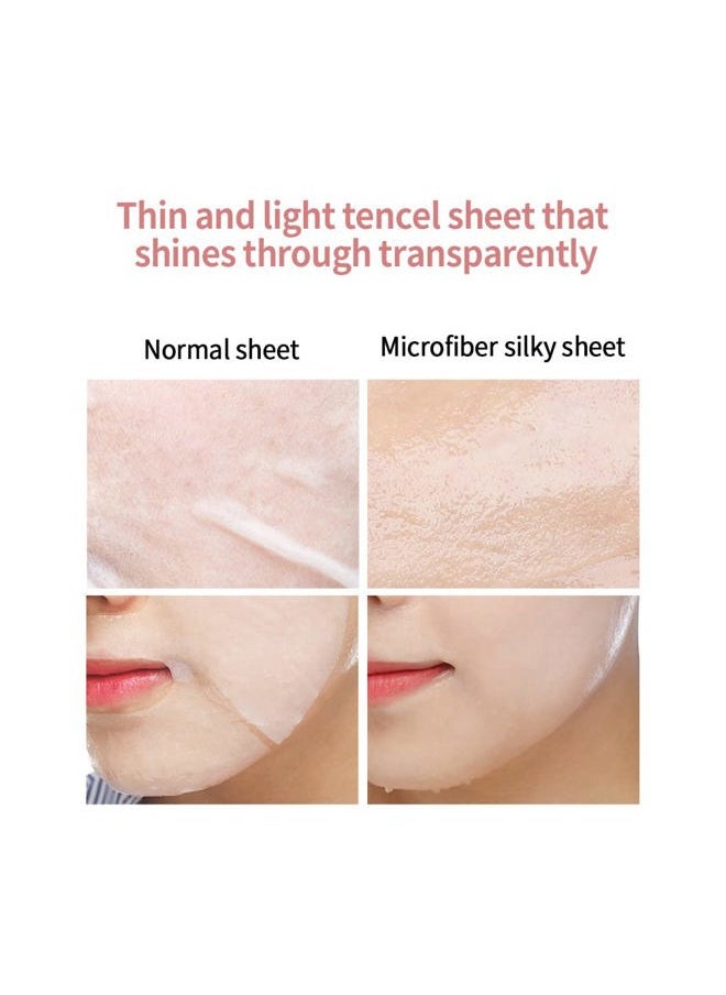Glow Luminous Flower Firming Mask Rose - Korean Skincare Facial Mask - Nutrition Moisturizing -rosewater 3 types of flower extracts - 10 sheets for all skin types (11. Flower-Rose)