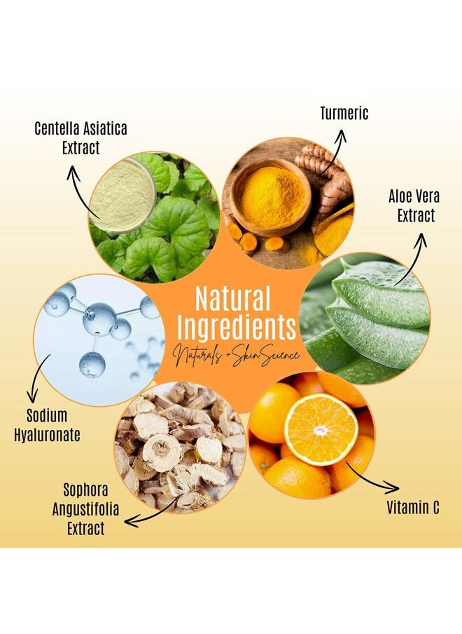 Turmeric Face Serum + Vitamin C: Organic Moisturizer for Acne Reduction, Clear Skin Tone, & Anti-Aging Benefits - Hydrate Dull & Dry Skin - Facial Serum - 2 FL OZ