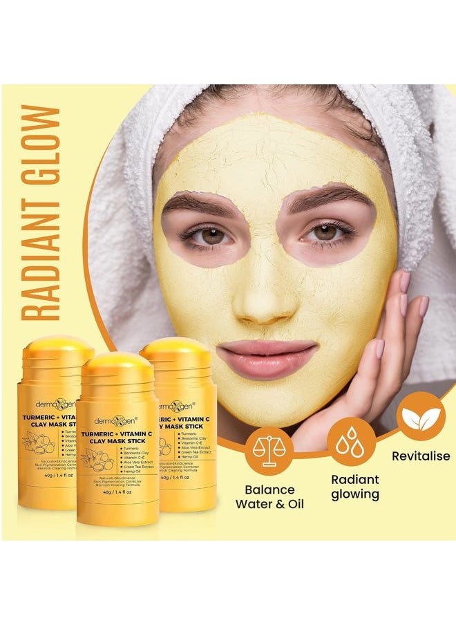 Turmeric Face Mask - Pure Organic Acne Treatment + Boosts Circulation + Anti-aging For Dull And Dry Skin Care- Set Of 3