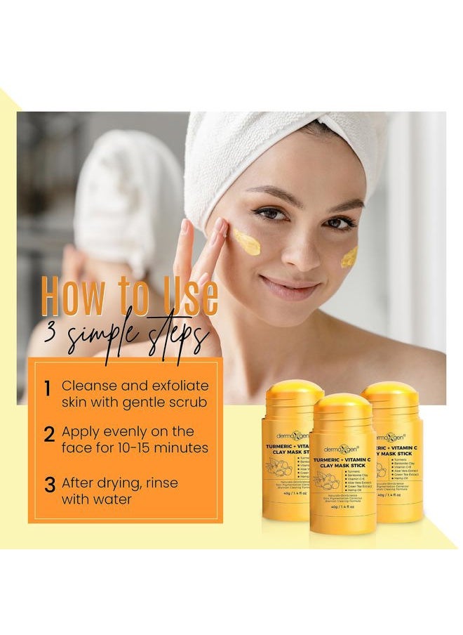 Turmeric Face Mask - Pure Organic Acne Treatment + Boosts Circulation + Anti-aging For Dull And Dry Skin Care- Set Of 3