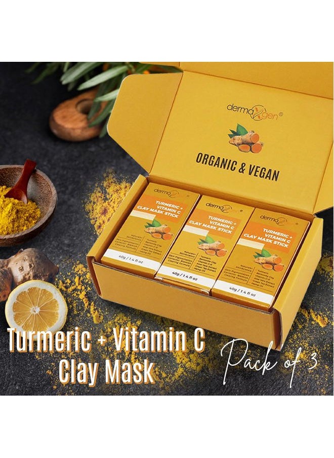 Turmeric Face Mask - Pure Organic Acne Treatment + Boosts Circulation + Anti-aging For Dull And Dry Skin Care- Set Of 3