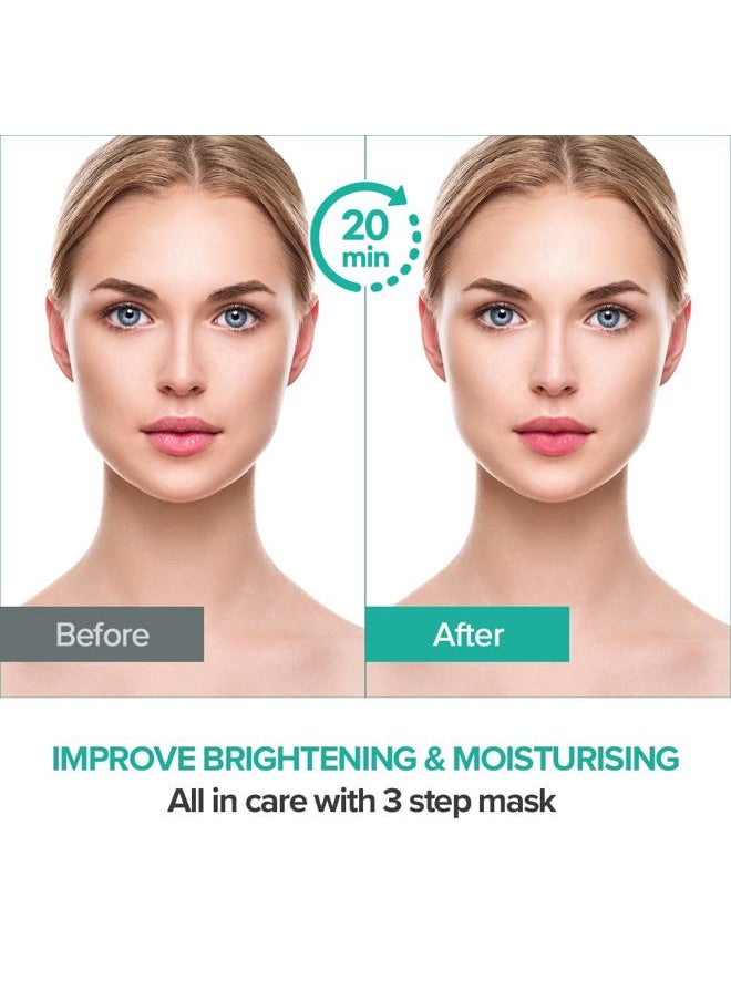 Marine Luminous Pearl Deep Moisture 3 Step Skin Care Facial Mask - Korean Skincare - boosting Brightening Moisturizing-10 Sheets for Dry Skin