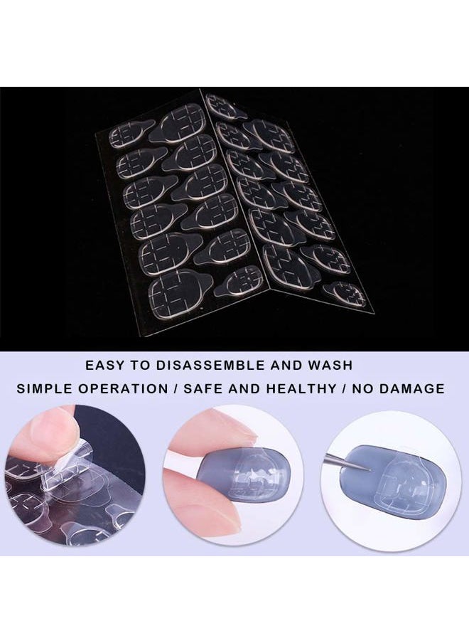 600 PCS Double Sided Glue Nail Adhesive Tabs, Breathable Transparent Fake Nail Glue Stickers, Flexible Adhesive Stickers for False Tips, Manicure Supplies (25 Sheets)