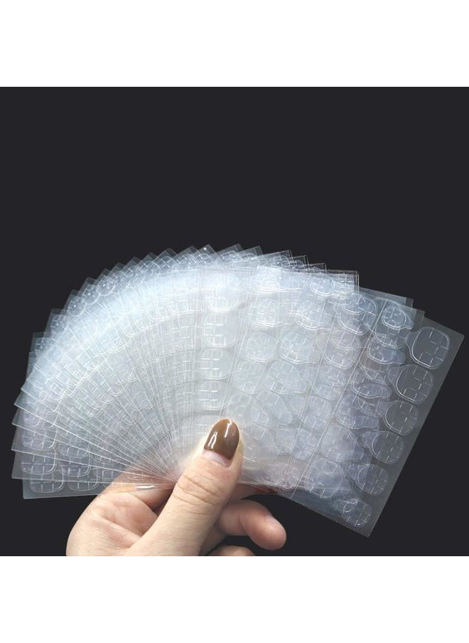 600 PCS Double Sided Glue Nail Adhesive Tabs, Breathable Transparent Fake Nail Glue Stickers, Flexible Adhesive Stickers for False Tips, Manicure Supplies (25 Sheets)