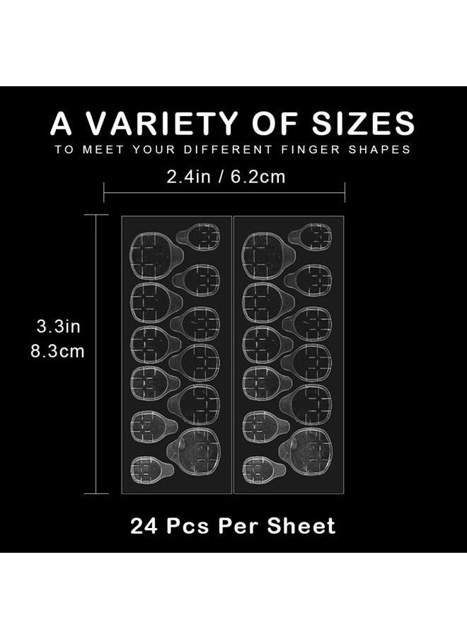 600 PCS Double Sided Glue Nail Adhesive Tabs, Breathable Transparent Fake Nail Glue Stickers, Flexible Adhesive Stickers for False Tips, Manicure Supplies (25 Sheets)