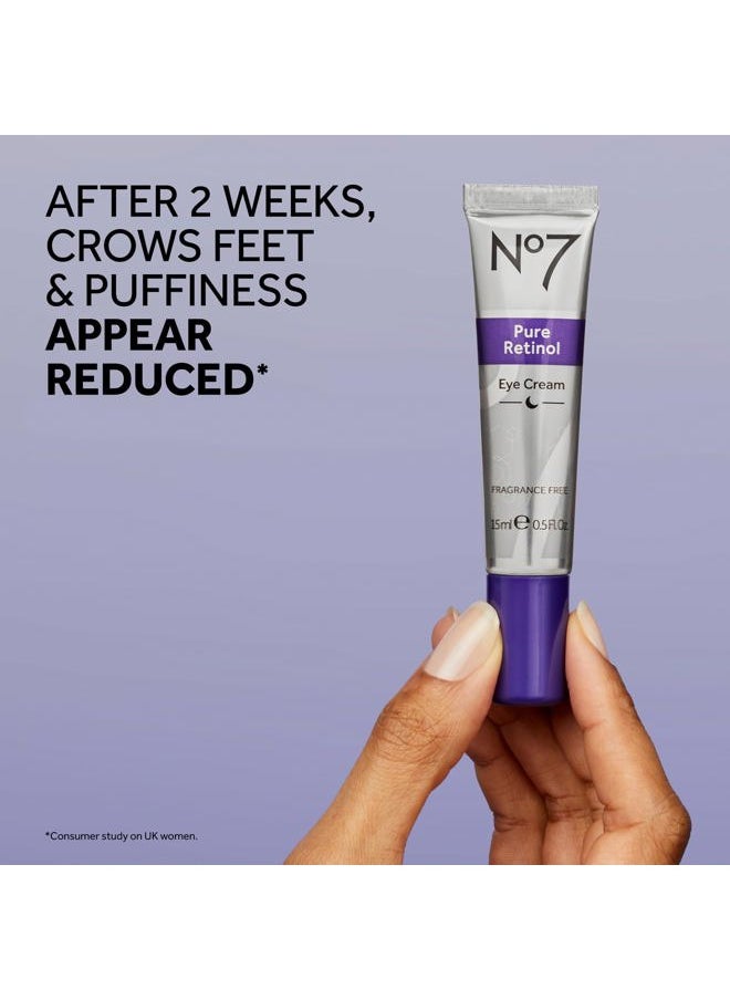 Pure Retinol Eye Cream - Under Eye Cream for Wrinkles, Fine Lines & Puffiness with 0.5% Retinol - Infused with Shea Butter to Smooth and Hydrate Skin (0.5 Oz)