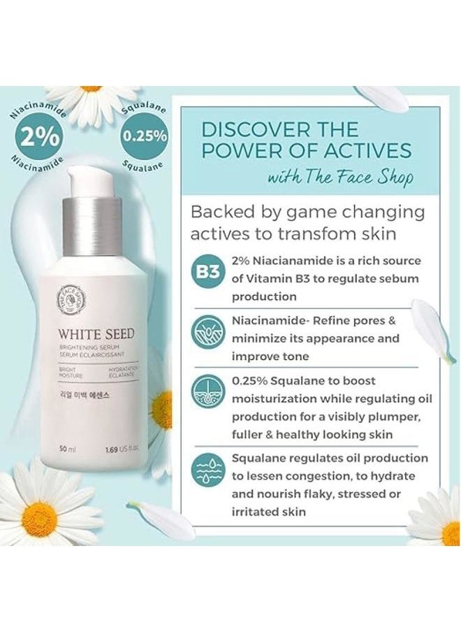 Whiteseed Brightening Serum | Deep Skin Brightening, Boost Moisturization & Pore Minimize | Skin Texture & Clarity Improvement, Dullness Reducing, 1.69 Fl Oz