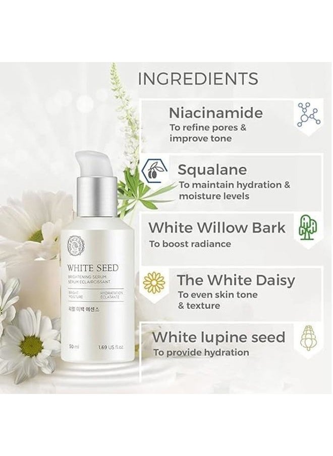 Whiteseed Brightening Serum | Deep Skin Brightening, Boost Moisturization & Pore Minimize | Skin Texture & Clarity Improvement, Dullness Reducing, 1.69 Fl Oz