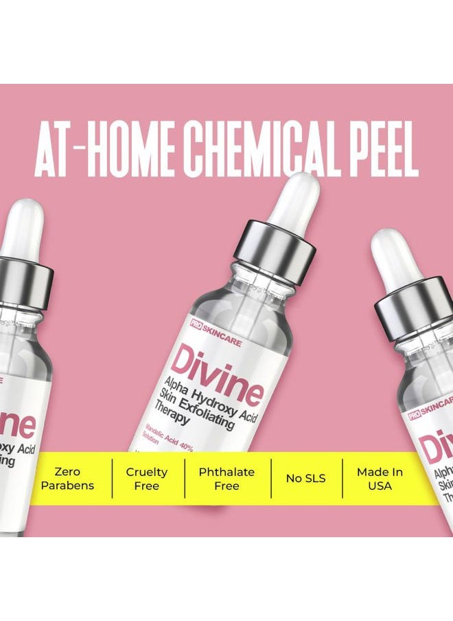 Mandelic Acid Facial Serum for Acne Scars, Folliculitis, Aging Skin, Ingrown Hairs, Dark Spots - Mandelic Acid Peel with 40% AHA Liquid Exfoliant, Professional Grade Chemical Peel