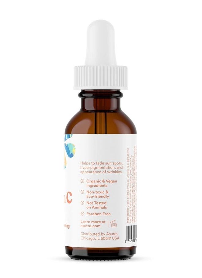20% Vitamin C Serum, 1 fl oz (Pack of 2) - Ferulic & Hyaluronic Acid, Vitamin E, Aloe, Jojoba, Brightening Face Serum