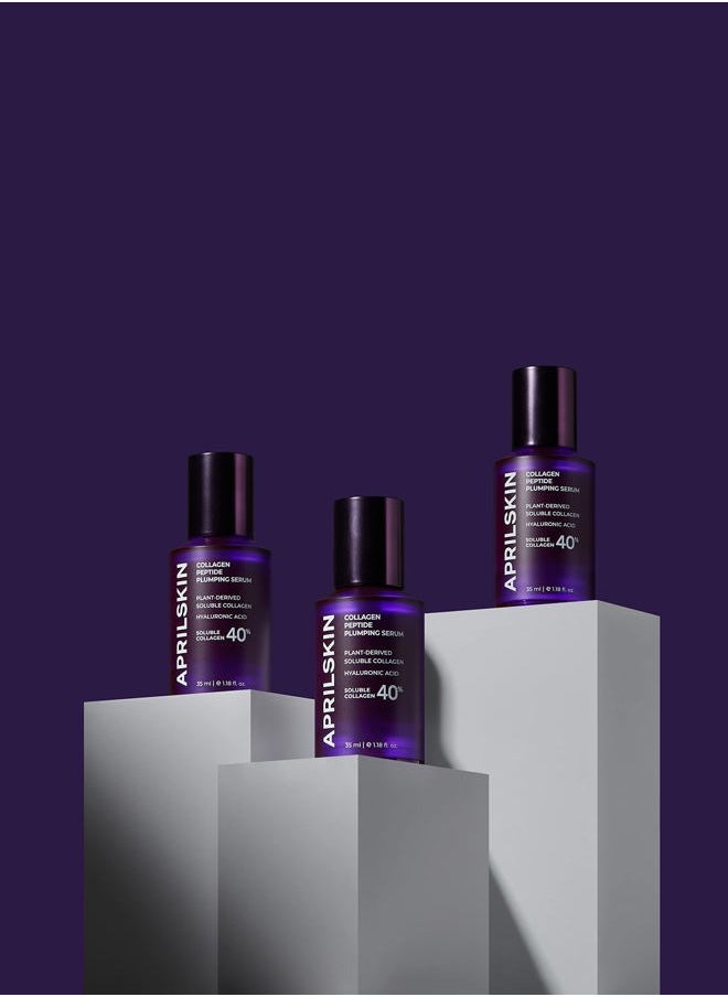 40% Collagen Peptide Plumping Serum | Vegan, Cruelty-Free | Keeps radiant and firmer-looking with Triple Peptide Complex | For fine lines, wrinkles & sensitized skin