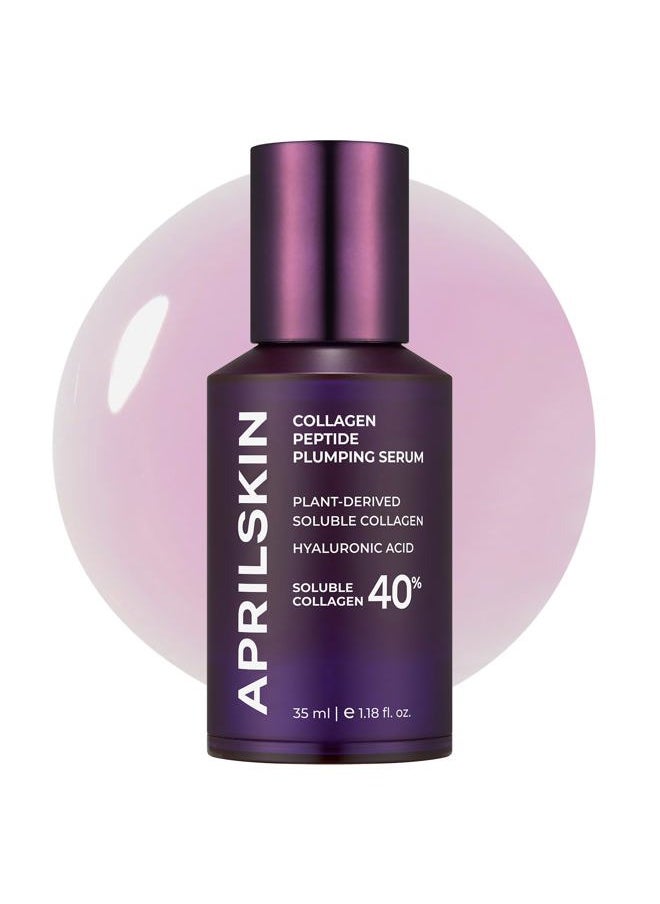 40% Collagen Peptide Plumping Serum | Vegan, Cruelty-Free | Keeps radiant and firmer-looking with Triple Peptide Complex | For fine lines, wrinkles & sensitized skin