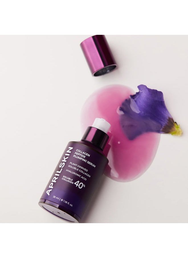 40% Collagen Peptide Plumping Serum | Vegan, Cruelty-Free | Keeps radiant and firmer-looking with Triple Peptide Complex | For fine lines, wrinkles & sensitized skin