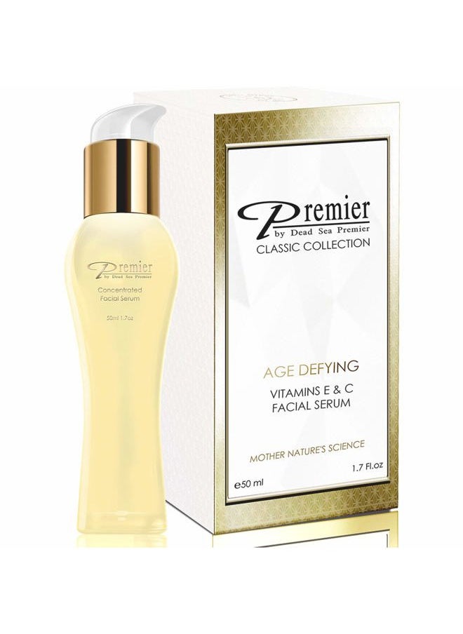 Premier Dead Sea Vitamin E & C facial serum, classic collection, Concentrated vitamin C serum for face, vitamin E oil, retinol, anti-aging serum, advanced skincare 1.7 Fl.oz