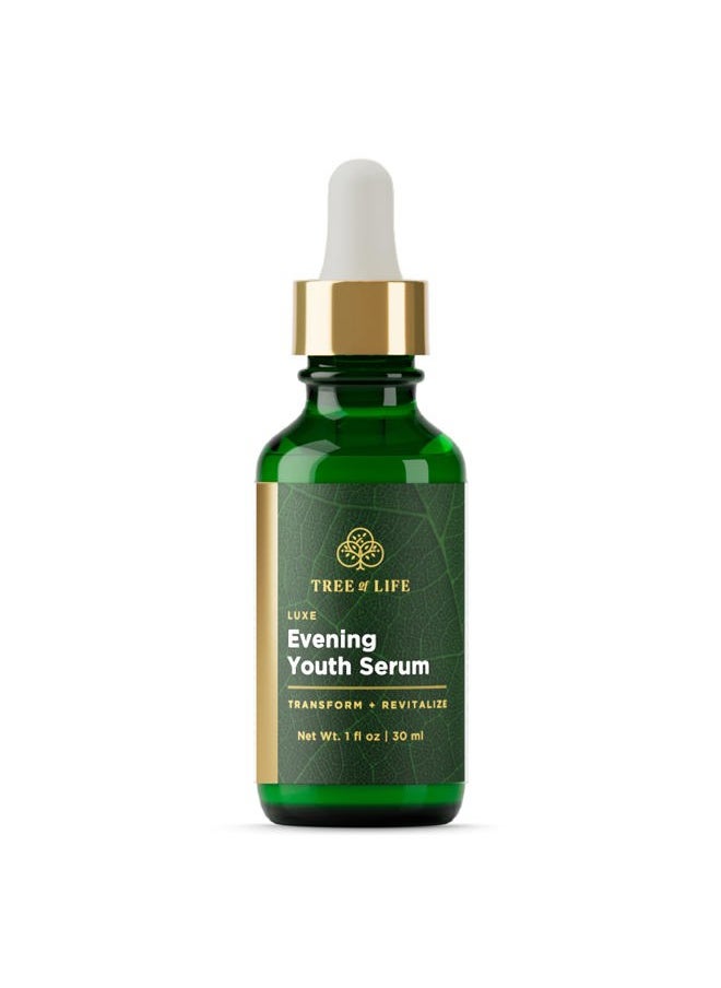 Anti-Aging Luxe Evening Youth Facial Serum | Age Defying Face and Skin Care, 1 Fl Oz