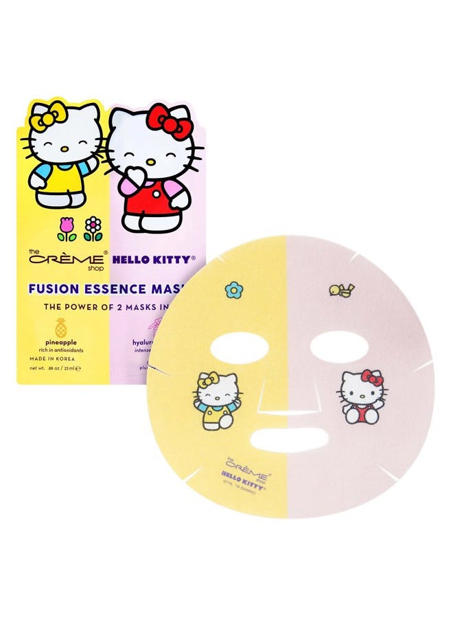 ® Hello Kitty Fusion Essence Mask Pineapple and Hyaluronic Acid - (3 Pack) Rich Antioxidant and Intensely Hydrates Sheet Mask Strengthens Skin Anti Aging Clear and Brighten skin