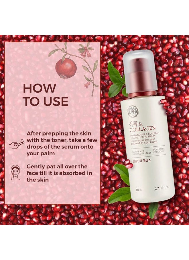 Pomegranate & Collagen Volume Lifting Serum - Helps Skin Look Firm & Supple - Reduces Fine Lines & Wrinkles - Improves Elasticity - Hydrating Lightweight Face Serum - Korean Skin Care