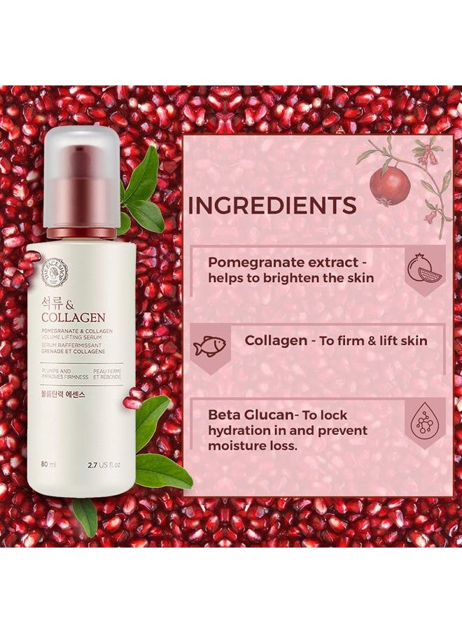 Pomegranate & Collagen Volume Lifting Serum - Helps Skin Look Firm & Supple - Reduces Fine Lines & Wrinkles - Improves Elasticity - Hydrating Lightweight Face Serum - Korean Skin Care