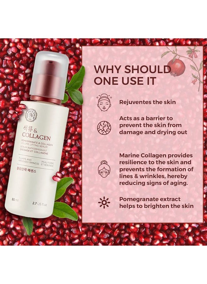 Pomegranate & Collagen Volume Lifting Serum - Helps Skin Look Firm & Supple - Reduces Fine Lines & Wrinkles - Improves Elasticity - Hydrating Lightweight Face Serum - Korean Skin Care