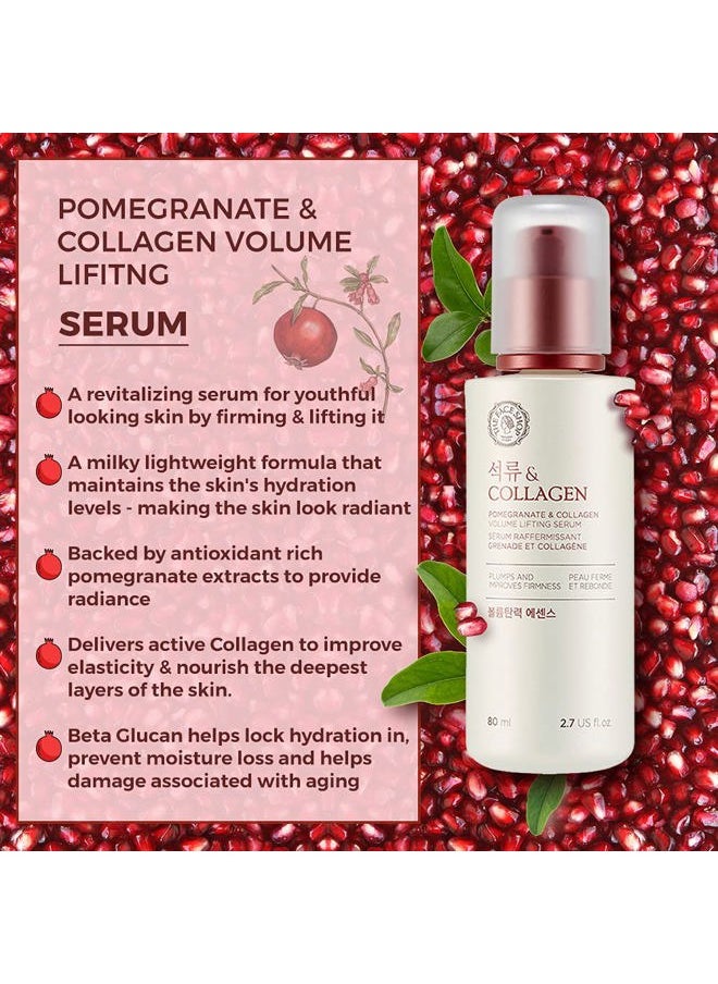 Pomegranate & Collagen Volume Lifting Serum - Helps Skin Look Firm & Supple - Reduces Fine Lines & Wrinkles - Improves Elasticity - Hydrating Lightweight Face Serum - Korean Skin Care
