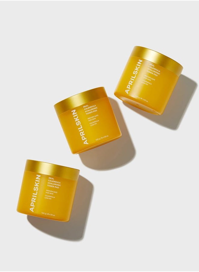 Calendula PHA Hyaluronic Toner Pads | Vegan, Cruelty Free | Exfoliating, refining pores & hydrating for dry, sensitive, acne-prone skin | 60 pads | No sulfates and artificial fragrance