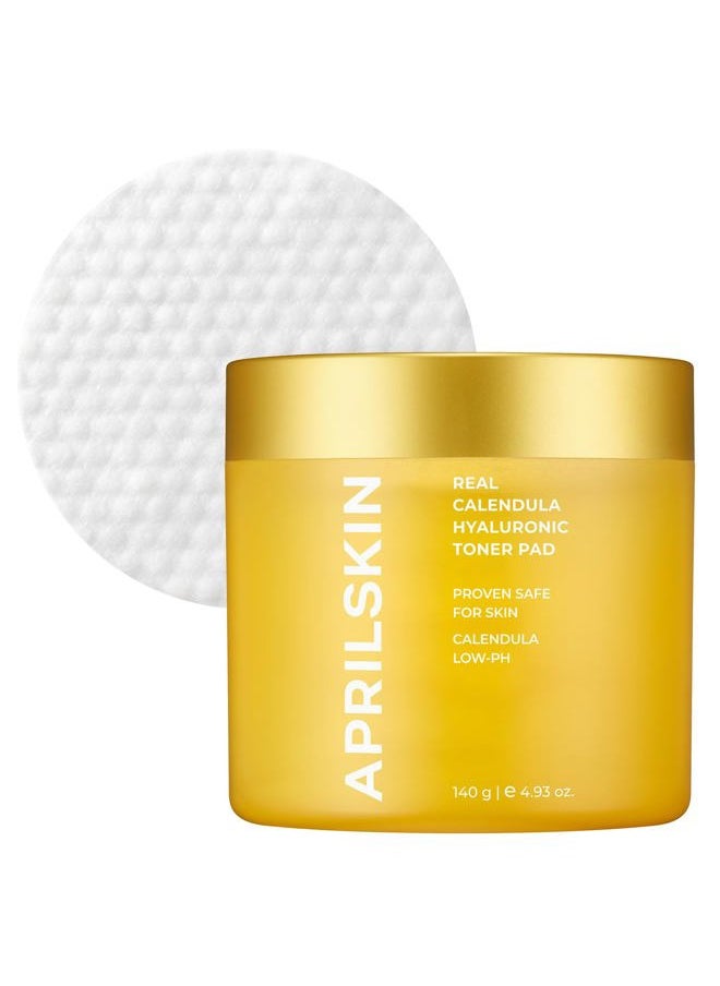 Calendula PHA Hyaluronic Toner Pads | Vegan, Cruelty Free | Exfoliating, refining pores & hydrating for dry, sensitive, acne-prone skin | 60 pads | No sulfates and artificial fragrance