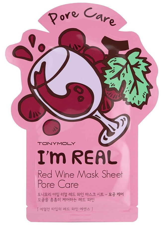I'm Real Red Wine Sheet Mask, Easter Basket Stuffers, Hydrating & Moisturizing Skincare, Korean Skin Care Face Mask