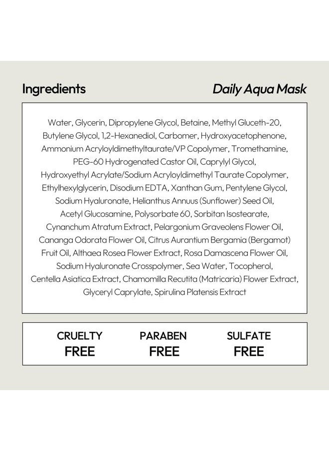 Aqua Sheet Mask, Hydrating Daily Face Mask with Seawater and Plankton Extract to Nourish Skin, Korean Beauty Favorite, 5-Pack