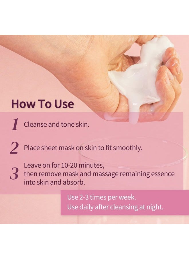 Probiotics Relief Mask, Pack of 5 (0.88 oz / 25g) - Hydrating & Firming Facial Sheet Mask with Probiotics Lactobacillus & Bifida & Collagen - Korean Skin Care