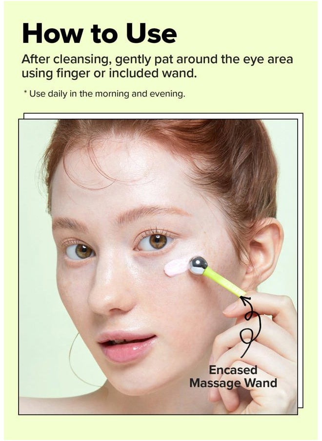 Vitamin C Eye Cream & Roller Set - Glow-Key | Korean Skin Care, Dark Circles Reducer, Treatment with Hyaluronic Acid, Niacinamide, Cooling Eye Stick Ball, Anti Wrinkle Serum, 0.50 FL Oz