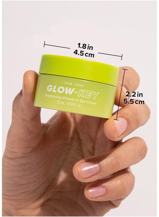 Vitamin C Eye Cream & Roller Set - Glow-Key | Korean Skin Care, Dark Circles Reducer, Treatment with Hyaluronic Acid, Niacinamide, Cooling Eye Stick Ball, Anti Wrinkle Serum, 0.50 FL Oz