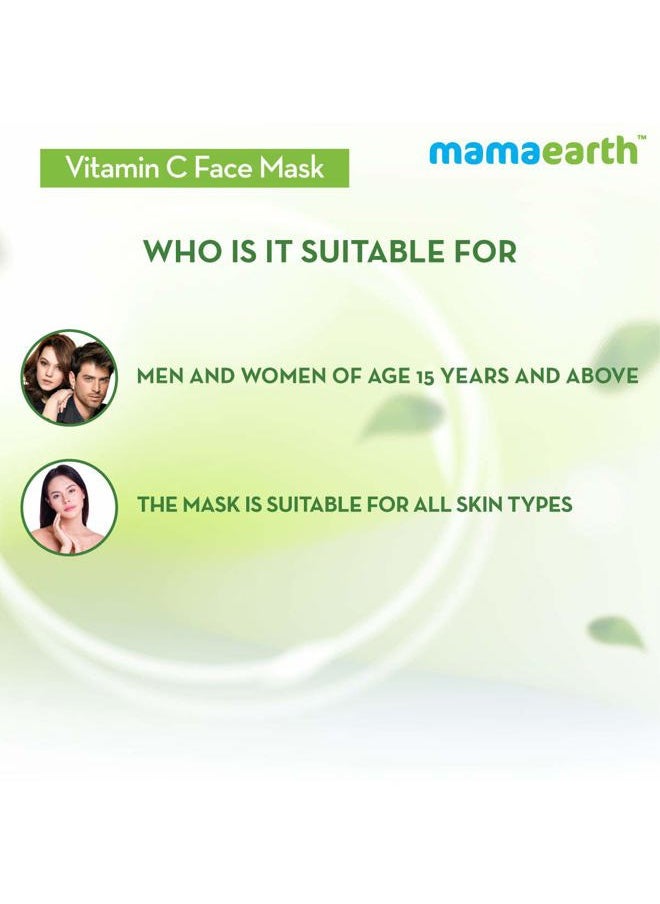 Mamaearth Vitamin C & Kaolin Clay Facial Mask | Enhances Skin Tone & Helps Reduce Spots | Firms, Soothes & Gives Glowing Skin | Face Pack for Skin Illumination | 3.53 Oz/100 g