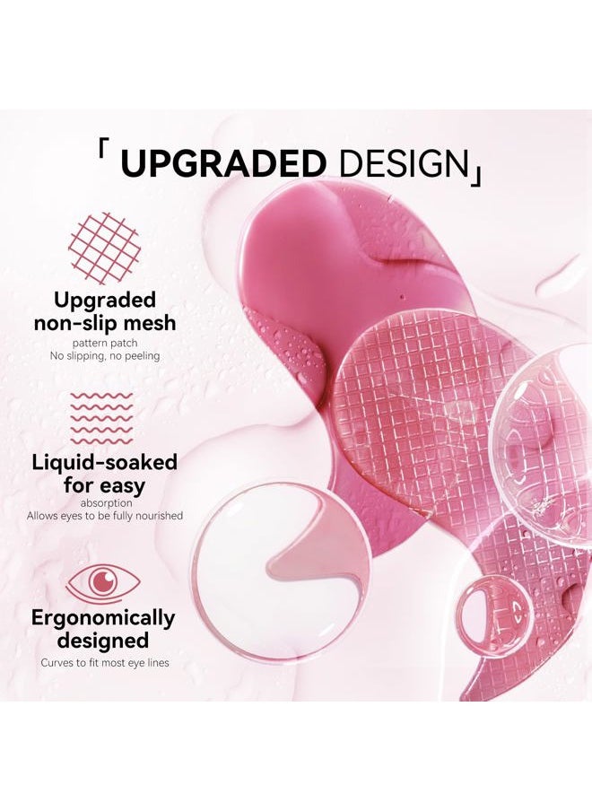 Pink Rose Eye Mask– 60 Pcs - Puffy Eyes and Dark Circles Treatments – Look Younger and Reduce Wrinkles and Fine Lines Undereye, Improve and Firm eye Skin - Pure Natural Material Extraction