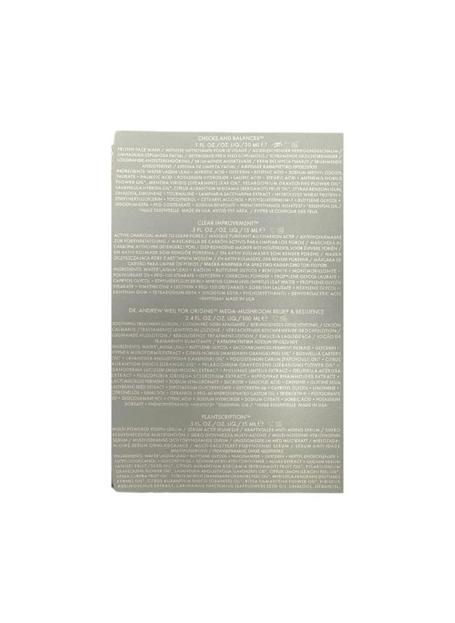 Best Sellers Set for Women - 5 Pc 1oz Checks Face Wash, 3.8oz Lotion, 0.5oz Clear Charcoal Face Mask,1.62oz Serum, 1.69oz Moisturizer