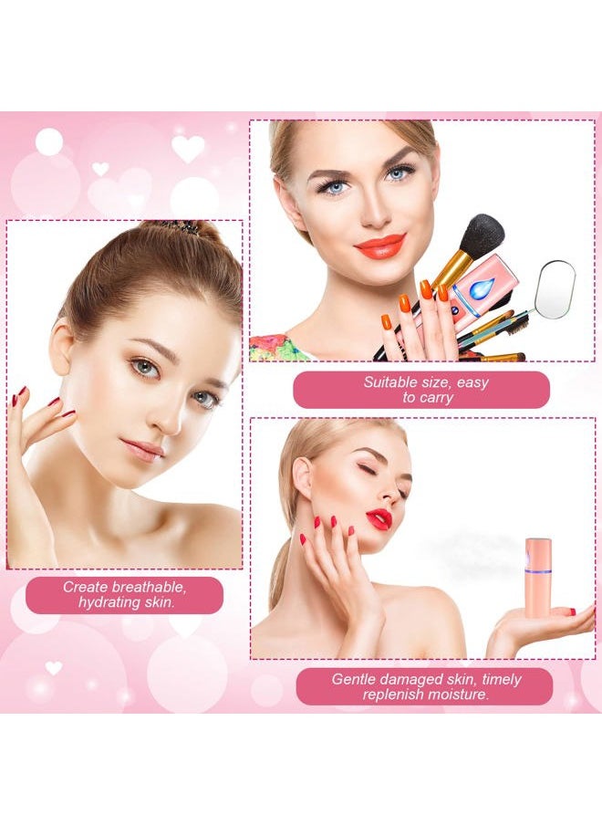 Nano Mist Sprayer Eyelash Extensions Mini Facial Steamer 20ml Portable Face Mister USB Handheld Facial Humidifier and 270 Degree Rotation Lash Mirror for Makeup Skin Care