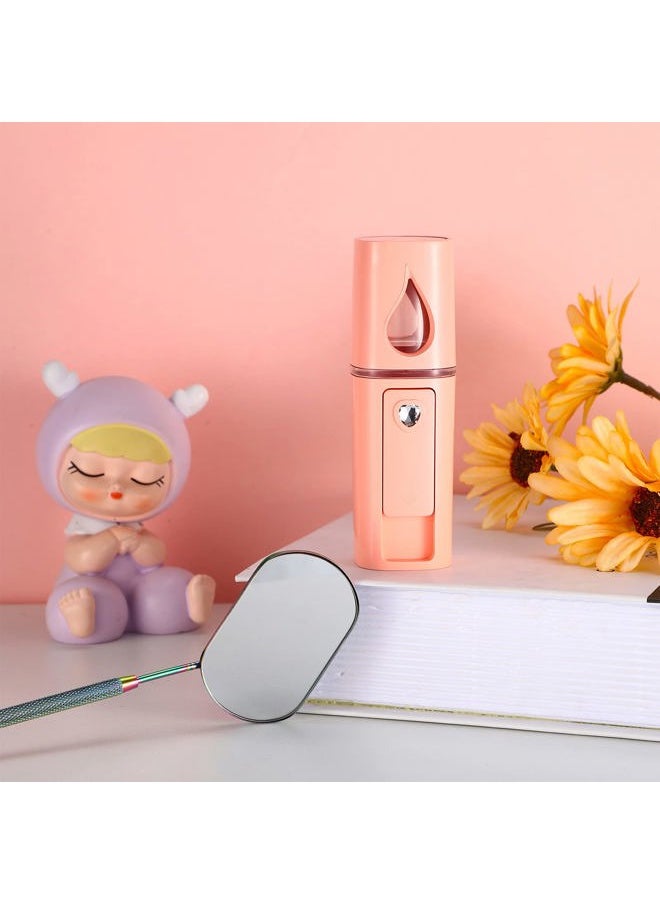 Nano Mist Sprayer Eyelash Extensions Mini Facial Steamer 20ml Portable Face Mister USB Handheld Facial Humidifier and 270 Degree Rotation Lash Mirror for Makeup Skin Care