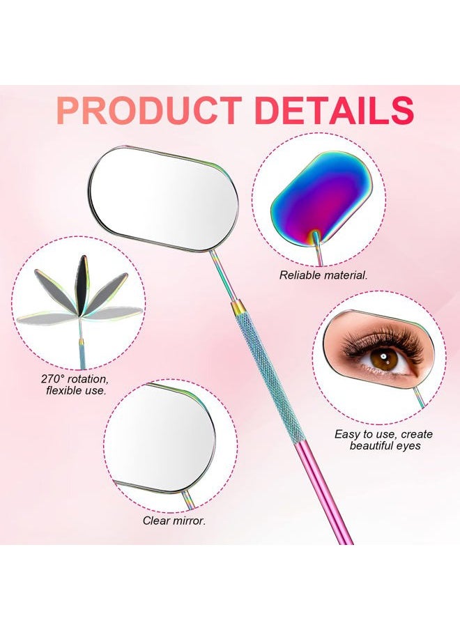 Nano Mist Sprayer Eyelash Extensions Mini Facial Steamer 20ml Portable Face Mister USB Handheld Facial Humidifier and 270 Degree Rotation Lash Mirror for Makeup Skin Care