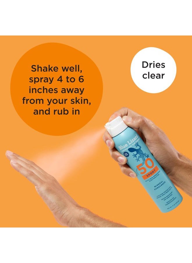 Sport Mineral Sunscreen Spray SPF 50+, Dermatologist-Recommended Brand, Broad-Spectrum UVA/UVB Protection, Water-Resistant, Zinc Oxide Formula, Vegan, 5 fl oz