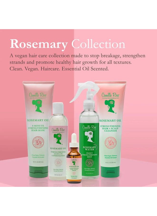 Rosemary Water Daily Strengthening Mist, with Peppermint and Rosemary Essential Oils to Strengthen Strands and Promote Hair Growth, for all Hair Types, 8 fl oz
