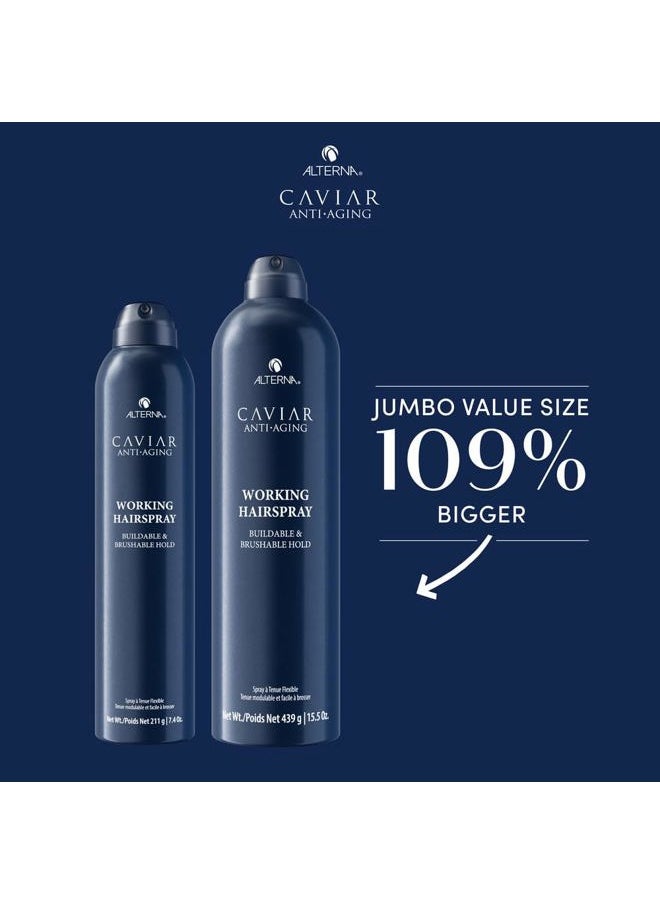 Caviar Anti-Aging Professional Styling Working Hair Spray | Ultra-dry, Brushable | Helps Control Frizz & Adds Shine | Sulfate Free | Nutmeg