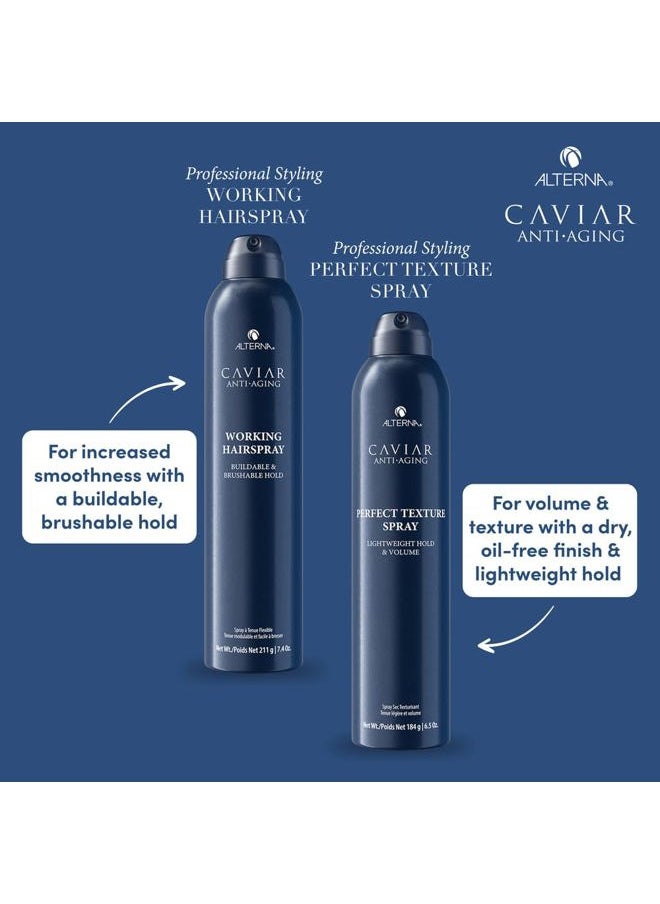 Caviar Anti-Aging Professional Styling Working Hair Spray | Ultra-dry, Brushable | Helps Control Frizz & Adds Shine | Sulfate Free | Nutmeg