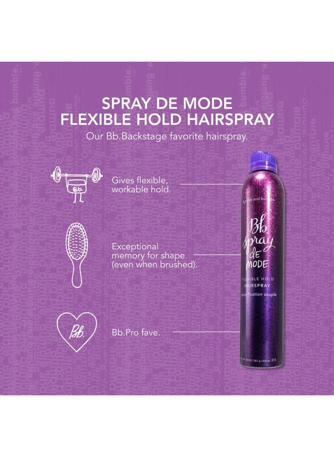 . Spray de Mode Flexible Hold Hairspray | Flexible, Brushable Hold + Workability | Curly, Wavy, Straight, Mini Travel Size, 2.7 Ounce