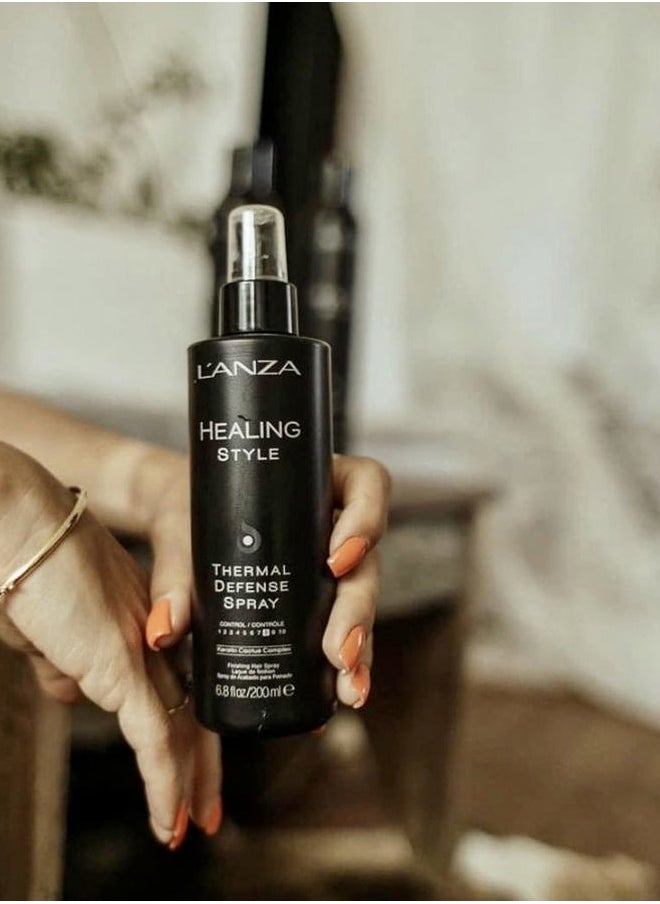 Healing Style Thermal Defense Spray with Strong Hold Effect - Eliminates Frizz, Detangles and Boosts Hair´s Shine, With UV and Heat Protection to prevent sun and styling damage (6.8 Fl Oz)