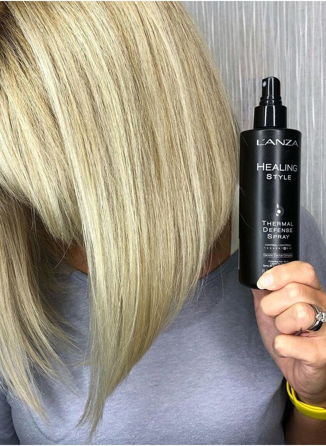Healing Style Thermal Defense Spray with Strong Hold Effect - Eliminates Frizz, Detangles and Boosts Hair´s Shine, With UV and Heat Protection to prevent sun and styling damage (6.8 Fl Oz)