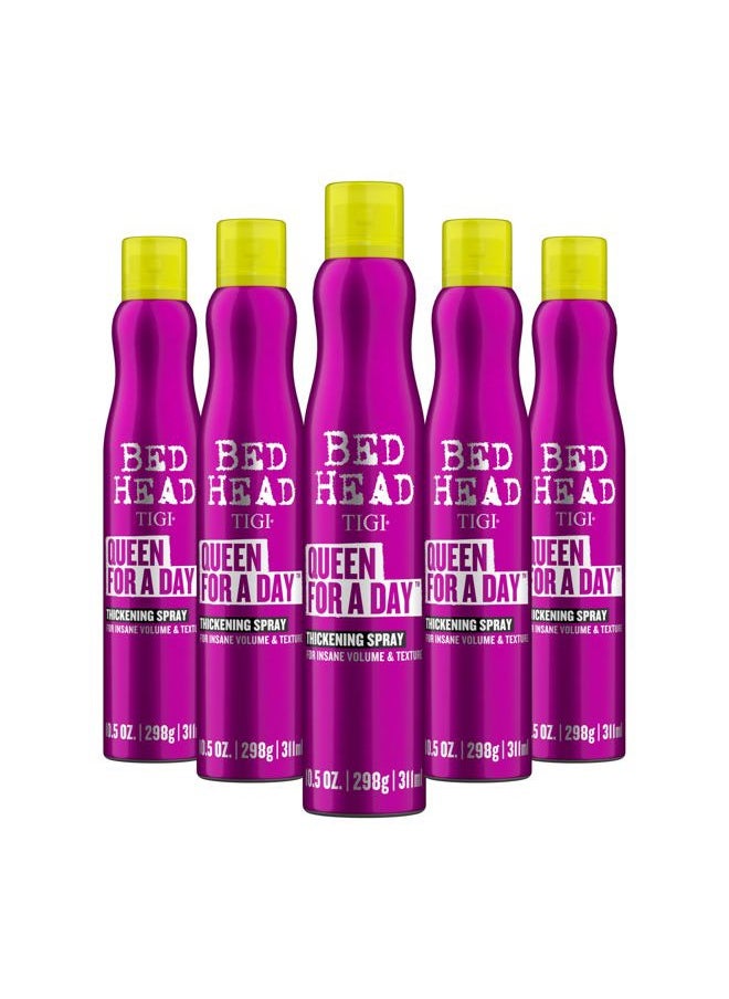 Queen for a Day Thickening Spray - For Insane Volume & Texture - For Fine Hair - Finish on Wet Hair & Blow Dry - Premium Hair Care Products for Women & Men - 10.5 oz (Pack of 5)