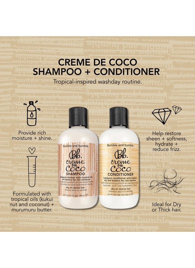 . Creme De Coco Coconut Conditioner | For Rich Moisture | Anti Frizz + Hydrating | Curly, Wavy, Straight, 8.5 Fl Oz
